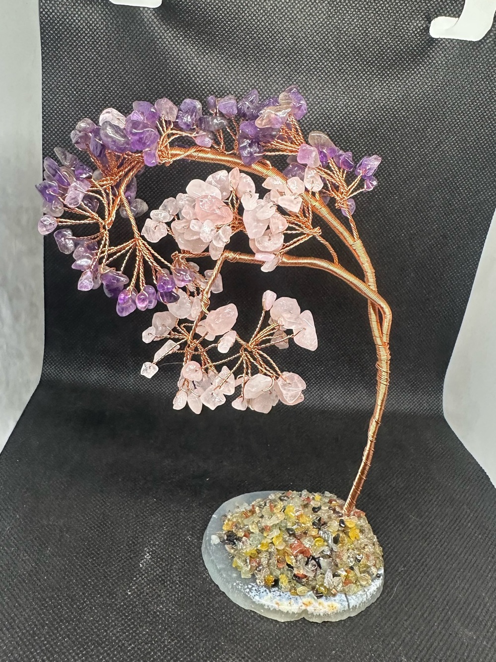 Amethyst/Rose Quartz wire tree